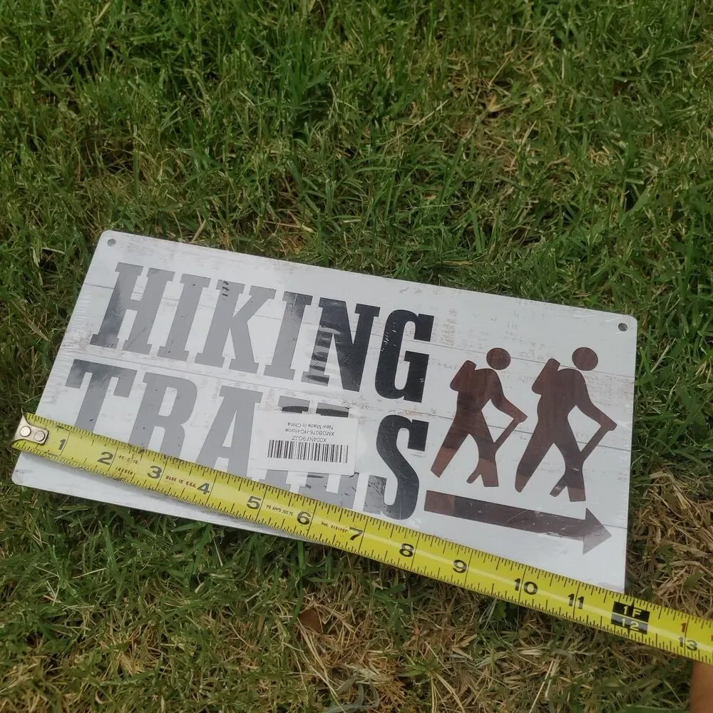 Hiking Trails Sign Funny Novelty Wooden Hanging Sign Street Sign Trailhead...